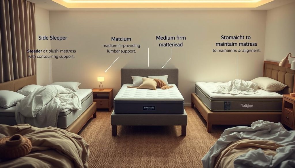 Mattress support for different sleeping positions Mattress support for different sleeping positions